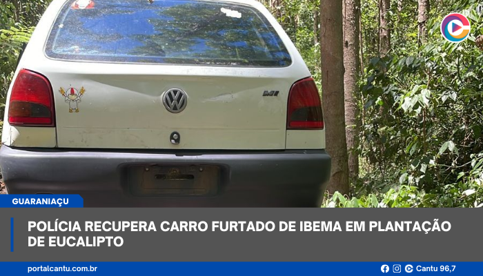 Guaraniaçu - Polícia recupera carro furtado de Ibema em plantação de eucalipto