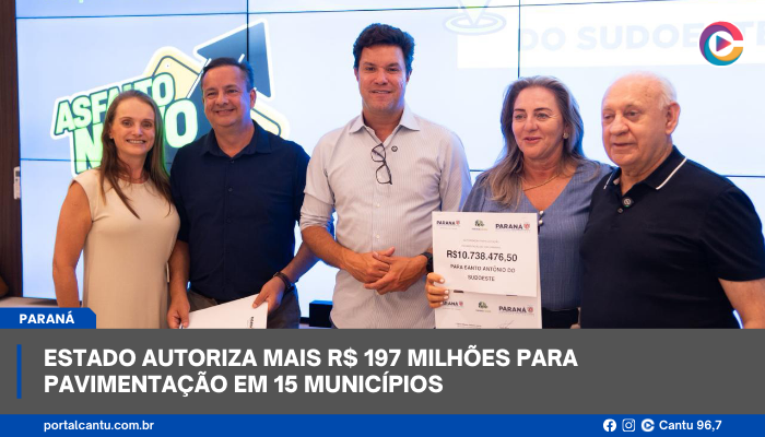 Estado autoriza mais R$ 197 milhões para pavimentação em 15 municípios