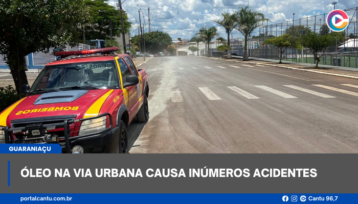 Guaraniaçu - Óleo na via urbana causa inúmeros acidentes