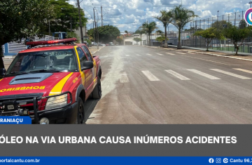 Guaraniaçu - Óleo na via urbana causa inúmeros acidentes