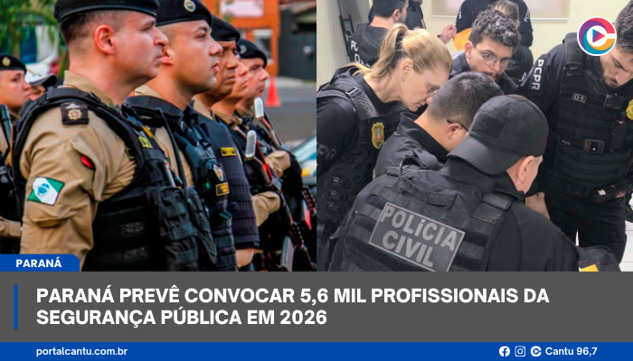 Paraná prevê convocar 5,6 mil profissionais da segurança pública em 2026