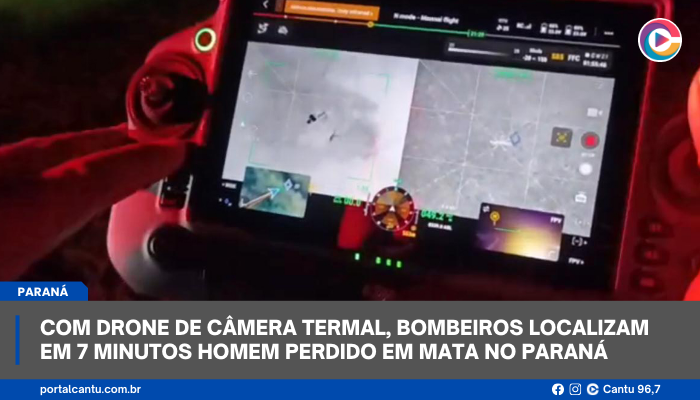 Com drone de câmera termal, bombeiros localizam em 7 minutos homem perdido em mata no Paraná