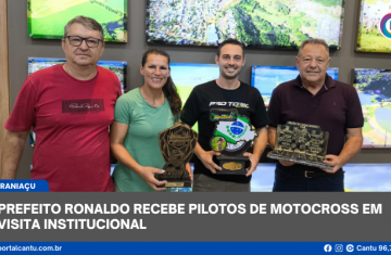 Guaraniaçu - Prefeito Ronaldo recebe pilotos de motocross em visita institucional