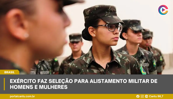 Exército faz seleção para alistamento militar de homens e mulheres