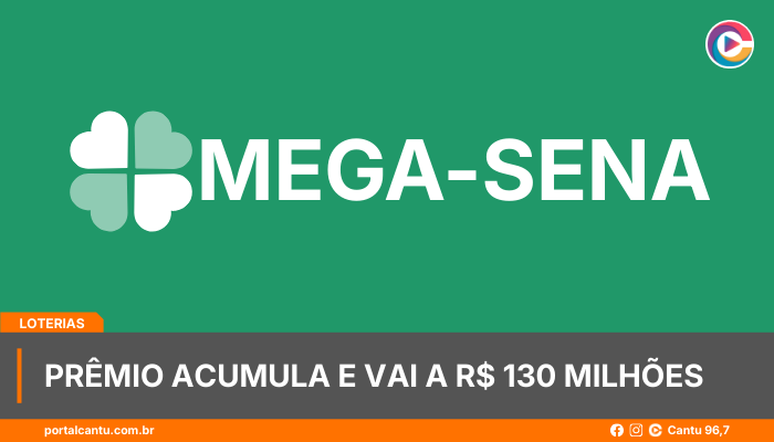 Mega-Sena - Prêmio acumula e vai a R$ 130 milhões