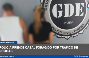 Laranjeiras do Sul - Polícia prende casal foragido por tráfico de drogas
