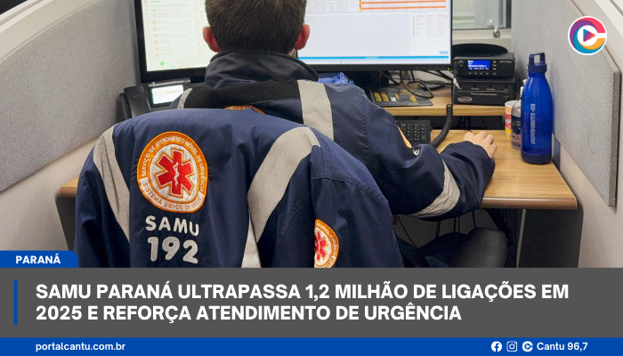 Samu Paraná ultrapassa 1,2 milhão de ligações em 2025 e reforça atendimento de urgência