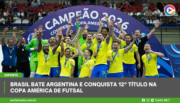 Brasil bate Argentina e conquista 12º título na Copa América de Futsal