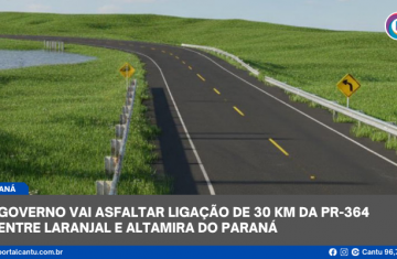 Governo vai asfaltar ligação de 30 km da PR-364 entre Laranjal e Altamira do Paraná