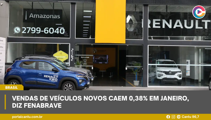 Vendas de veículos novos caem 0,38% em janeiro, diz Fenabrave