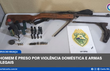 Reserva do Iguaçu - Homem é preso por violência doméstica e armas ilegais