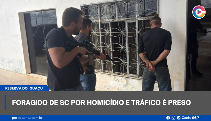 Reserva do Iguaçu - Foragido de SC por homicídio e tráfico é preso