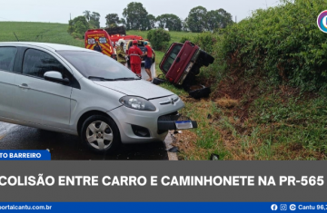 Porto Barreiro - Colisão entre carro e caminhonete na PR-565