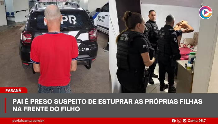 Pai é preso suspeito de estuprar as próprias filhas na frente do filho