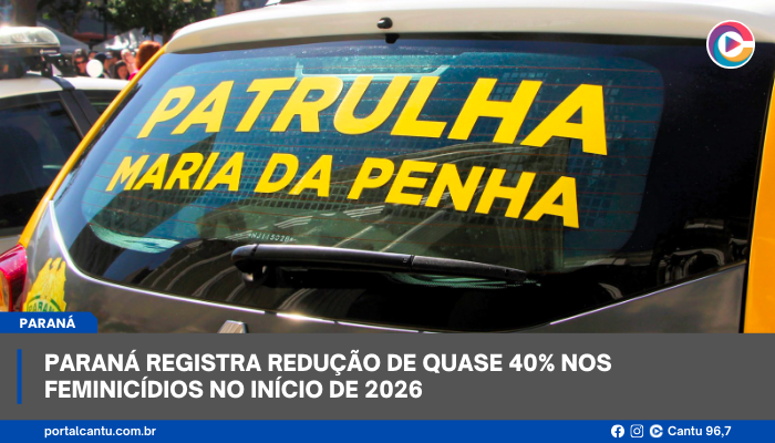 Paraná registra redução de quase 40% nos feminicídios no início de 2026