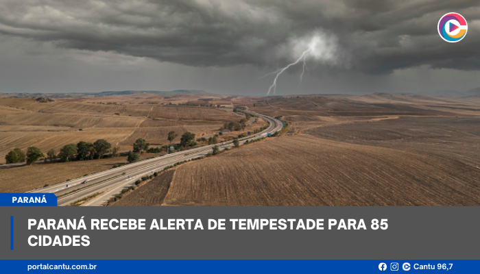 Paraná recebe alerta de tempestade para 85 cidades