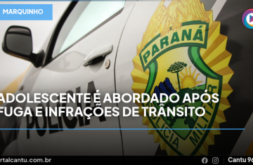 Marquinho - Adolescente é abordado após fuga e infrações de trânsito