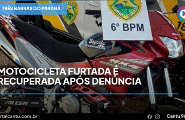 Três Barras do Paraná - Motocicleta furtada é recuperada após denúncia