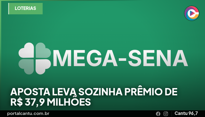 Mega-Sena - Aposta leva sozinha prêmio de R$ 37,9 milhões