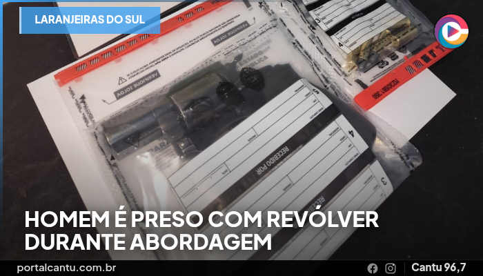 Laranjeiras do Sul - Homem é preso com revólver durante abordagem