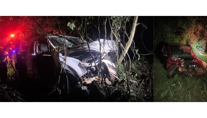 Guaraniaçu - Condutores fogem do local após grave acidente na BR 277