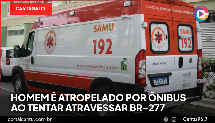 Cantagalo - Homem é atropelado por ônibus ao tentar atravessar BR-277