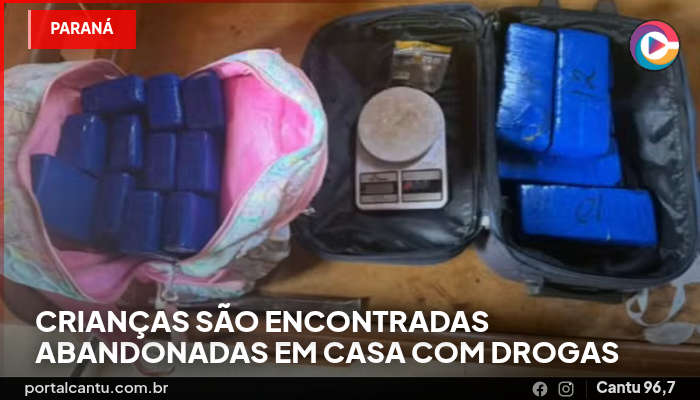 Crianças são encontradas abandonadas em casa com drogas