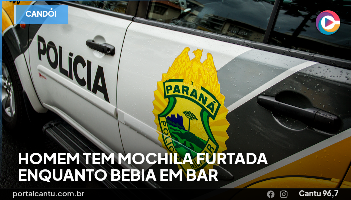 Candói - Homem tem mochila furtada enquanto bebia em bar
