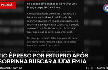Tio é preso por estupro após sobrinha buscar ajuda em IA