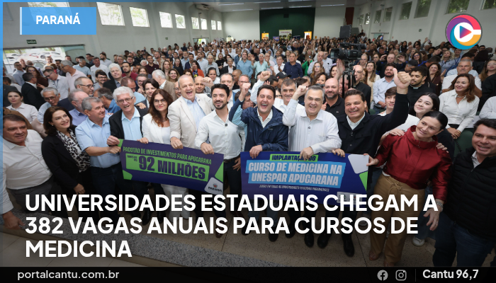 Universidades estaduais chegam a 382 vagas anuais para cursos de Medicina