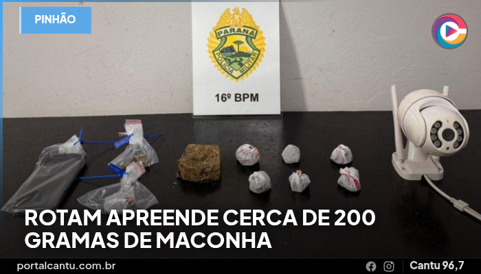Pinhão - ROTAM apreende cerca de 200 gramas de maconha