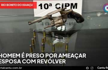 Rio Bonito do Iguaçu - Homem é preso por ameaçar esposa com revólver