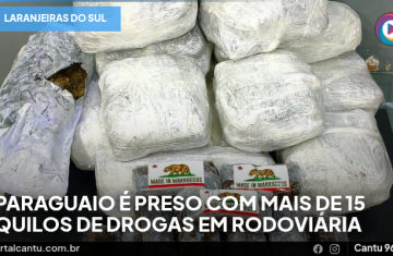 Laranjeiras do Sul - Paraguaio é preso com mais de 15 quilos de drogas em rodoviária