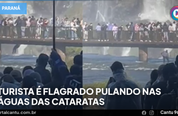 Turista é flagrado pulando nas águas das Cataratas