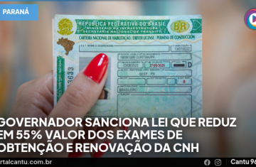 Governador sanciona lei que reduz em 55% valor dos exames de obtenção e renovação da CNH