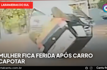 Laranjeiras do Sul - Mulher fica ferida após carro capotar 