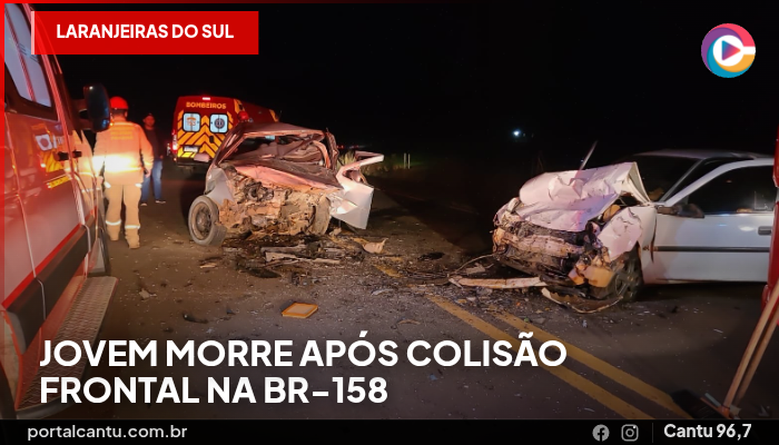 Laranjeiras do Sul - Jovem morre após colisão frontal na BR-158
