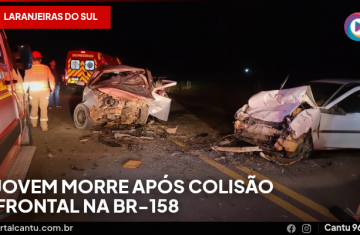 Laranjeiras do Sul - Jovem morre após colisão frontal na BR-158