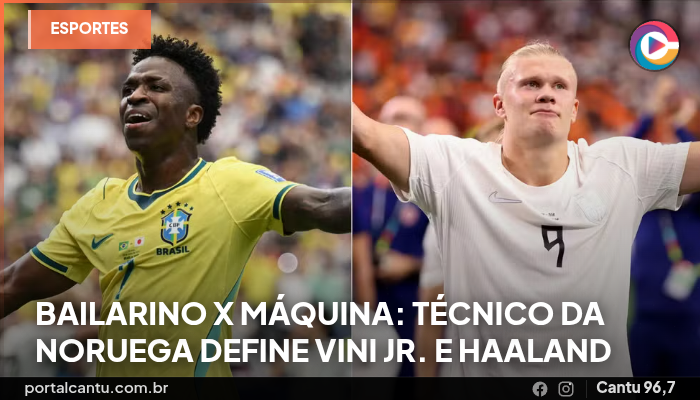 Bailarino x Máquina: técnico da Noruega define Vini Jr. e Haaland