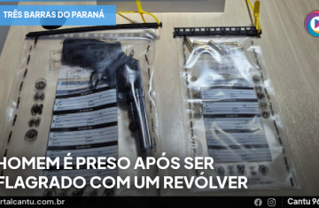 Três Barras do Paraná - Homem é preso após ser flagrado com um revólver