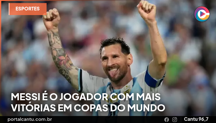 Foto: Reprodução Messi é o jogador com mais vitórias em Copas do Mundo