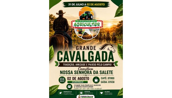 Campo Bonito - Grande Cavalgada celebra a tradição e convida a comunidade para a 6ª Festa do Agricultor