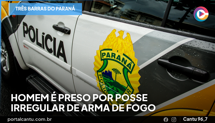 Foto: Reprodução Três Barras do Paraná - Homem é preso por posse irregular de arma de fogo