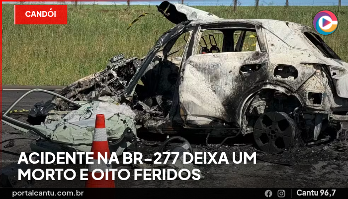 Foto: Reprodução Candói - Acidente na BR-277 deixa um morto e oito feridos