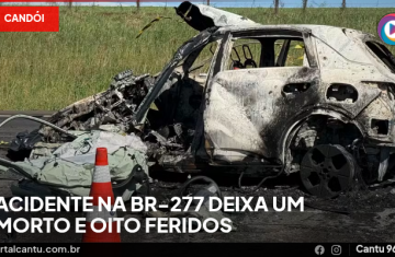 Candói - Acidente na BR-277 deixa um morto e oito feridos