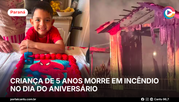 Criança de 5 anos morre em incêndio no dia do aniversário