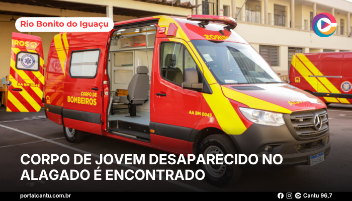 Foto: Reprodução Rio Bonito do Iguaçu - Corpo de jovem desaparecido no alagado é encontrado