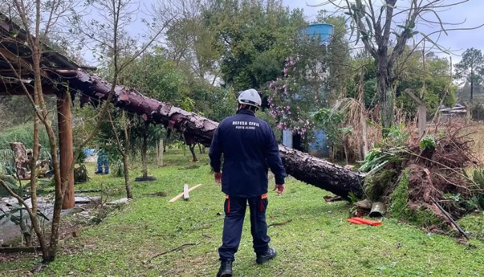 © Defesa Civil POA/Divulgação Sul, Sudeste e Centro-Oeste têm alerta para tempestades e vendavais