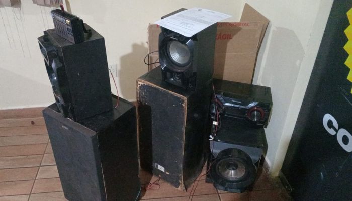 Espigão Alto do Iguaçu - PMPR apreende equipamentos eletronicos em ocorrência de perturbação do sossego