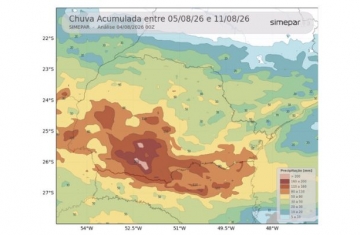 Simepar e Defesa Civil alertam para risco de granizo e vendavais entre quinta e sexta